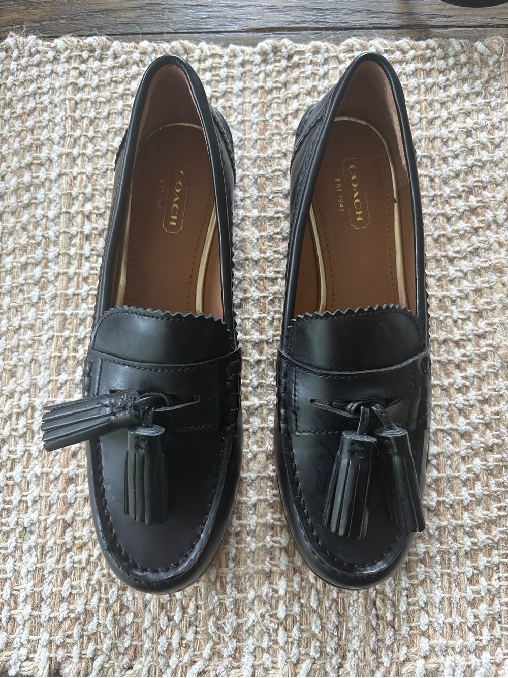 Coach Haydee Leather Penny Loafers NWOT 7